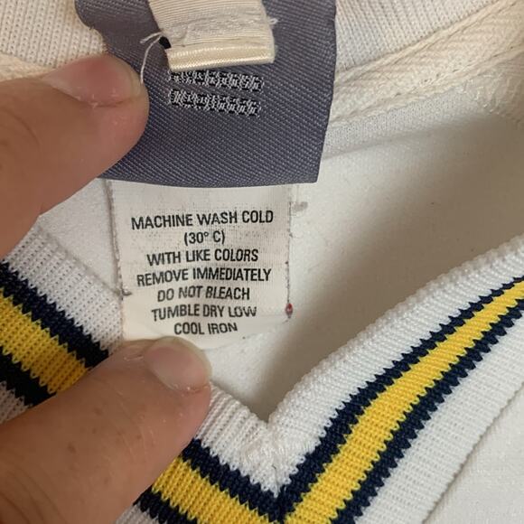 Vintage Team Nike Sports Michigan mens medium white blue jersey baseball pullove - Picture 5 of 11